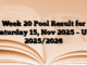 Week 20 Pool Result for Saturday 15, Nov 2025 – UK 2025/2026
